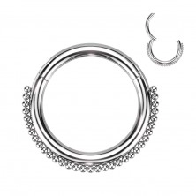 Piercing din oțel chirurgical - cerc cu linie de mărgele, 8 mm