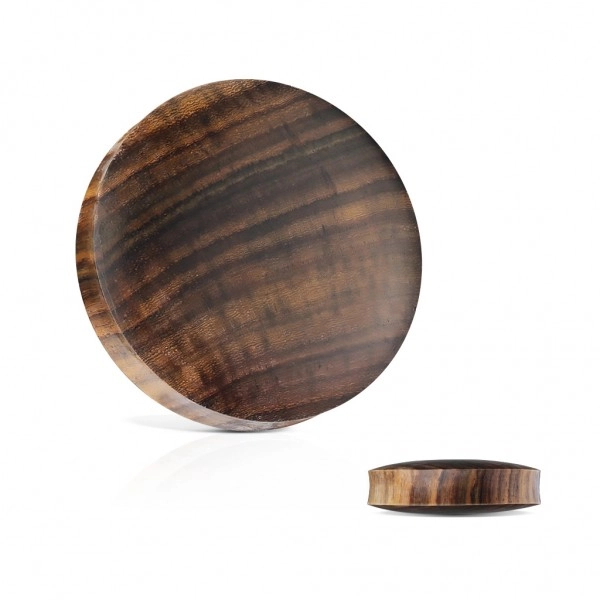 Plug de ureche din lemn - lemn sono, desen natural maro-negru, diverse mărimi