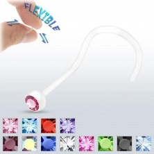 Piercing nas BioFlex - cu zircon transparent