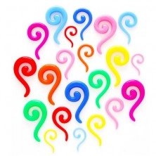Piercing colorat pentru ureche - expander spiralat