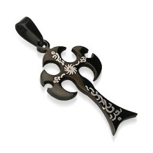Pandantiv din oțel negru chirurgical, secure medievală decorată cu ornamente