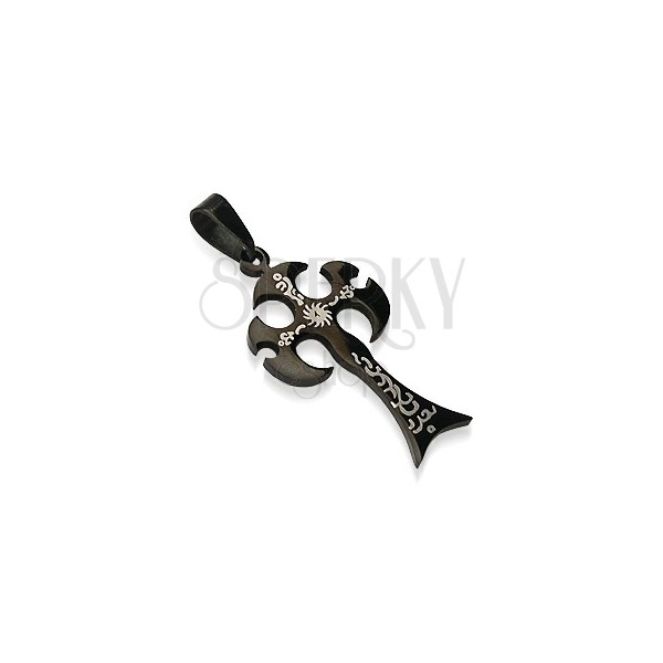 Pandantiv din oțel negru chirurgical, secure medievală decorată cu ornamente