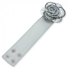 Brățară decorativă din piele naturală - culoare argintie, trandafir