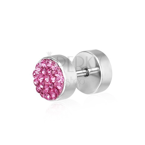 Plug flas din oţel inoxidabil – cu pietre prețioase roz