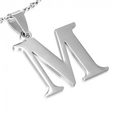 Pandantiv din oțel inoxidabil - litera "M"