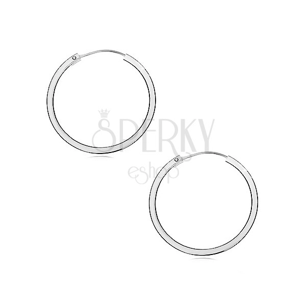 Cercei argint - cercuri cu margini ascuțite, 30 mm