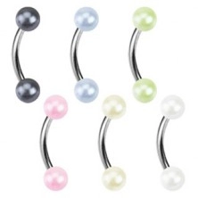 Inel sprâncene - perle în două culori