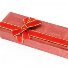 Cutie de cadou pentru lanț - roșie, fundă în două culori