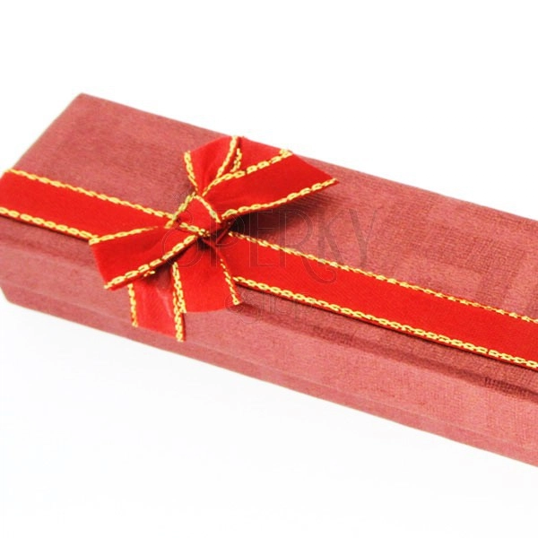 Cutie de cadou pentru lanț - roșie, fundă în două culori