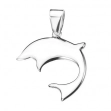 Pandantiv lucios din oțel cu delfin