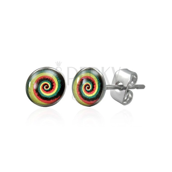 Cercei realizați din oțel chirurgical cu spirală colorată, șuruburi