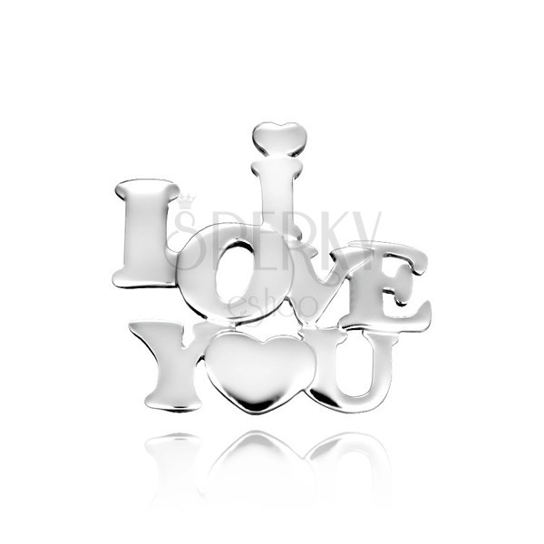 Pandantiv argint - inscripție LOVE și inimă