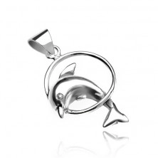 Pandantiv argint 925 - delfin sărind prin cerc