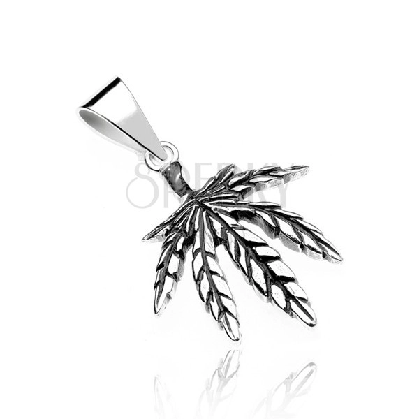 Pandantiv argint - frunză marijuana