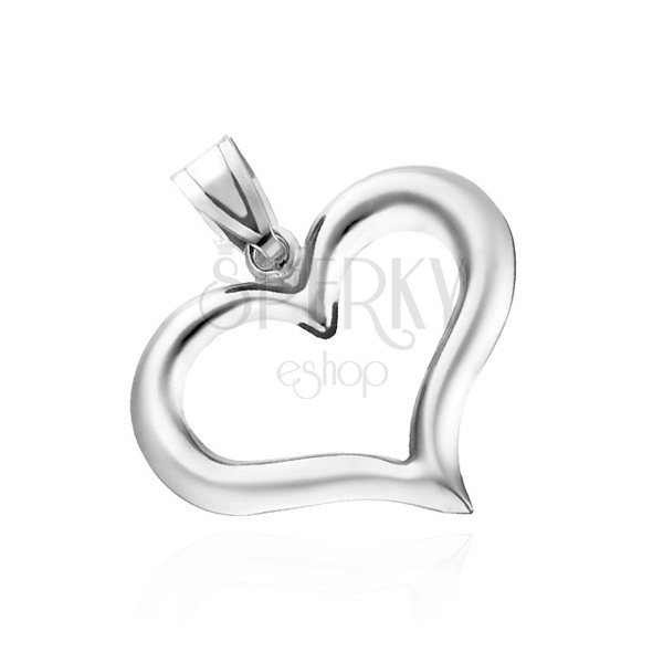 Pandantiv argint - contur asimetric inimă