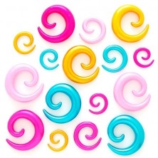 Expander pentru ureche – spirale lucioase colorate