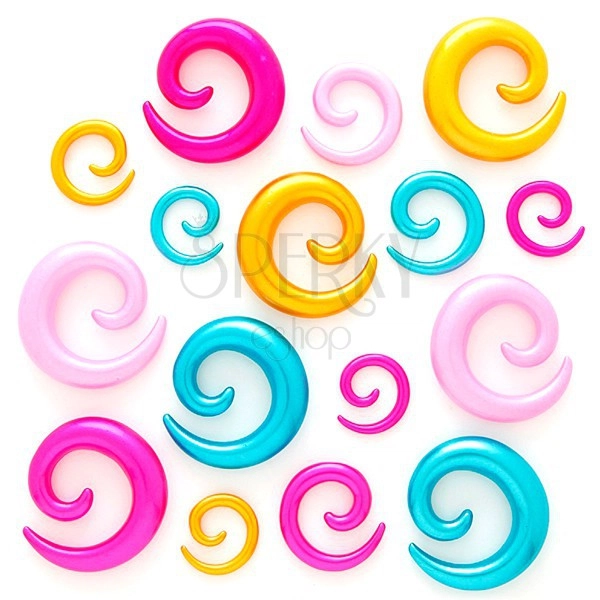 Expander pentru ureche – spirale lucioase colorate