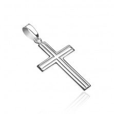 Cruce argint 925 - dungi duble paralele
