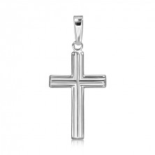 Cruce argint 925 - dungi duble paralele