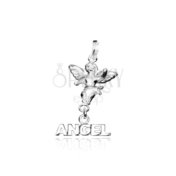 Pandantiv argint - mic încer cu inscripția ANGEL