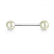Piercing pentru limbă din oţel - mici perle