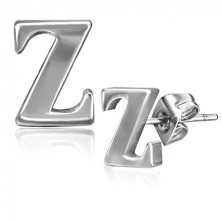 Cercei din oţel - litera Z, închidere cu şurub