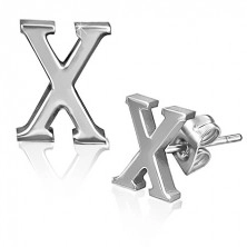 Cercei din oţel - forma literei X netedă