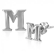 Cercei din oțel cu șurub - litera M