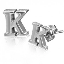 Cercei din oțel - litera K, cu șurub